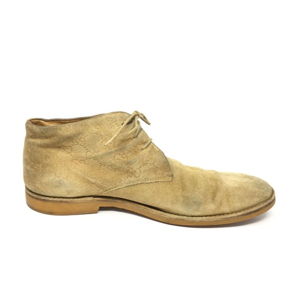 Men's Gucci GG Monogram Lace Up Chukka Boots Shoe Size 11.5 UK/12 US Beige Suede - Picture 2 of 10